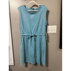 Calvin Klein Sleeveless Elastic Waist Dress Sz Medium Stonewash Aqua NWT Slip On